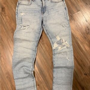 Aeropostale Men's Light Blue Ripped Skinny Jeans
